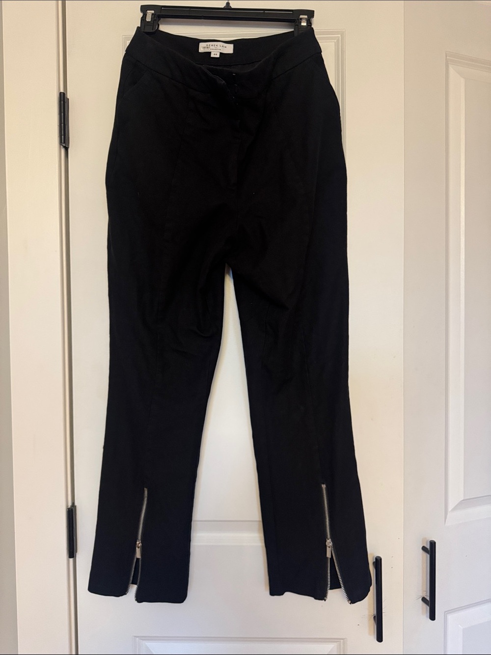 Derek Lam Black Skinny Zip-Hem Pants with Ankle Zippers